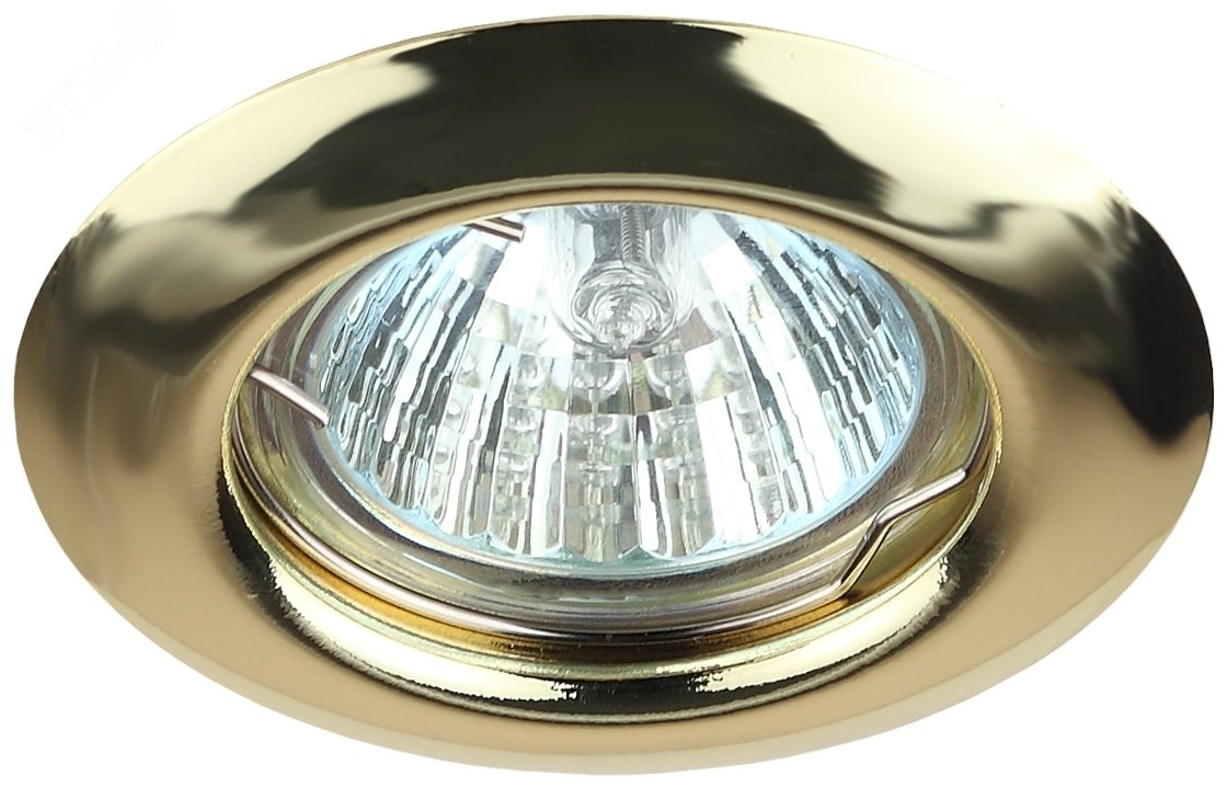 Светильник штампованный MR16,12V/220V, 50W золото ST3 GD