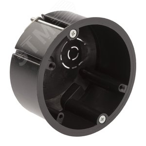 Коробка установочная KUP-73-45-m-black для полых  стен саморезы металлические лапки черная IP20