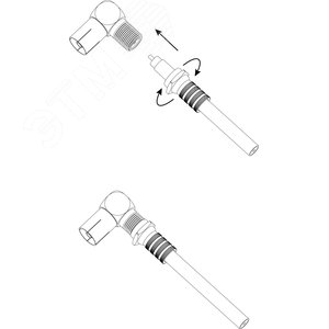 Переходник Simple RS-A03 гнездо F-гнездо TV угловой