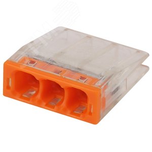 Клемма СМК компактная серии 203, 3 отверстия, 0,5-2,5 мм2 NO-224-23