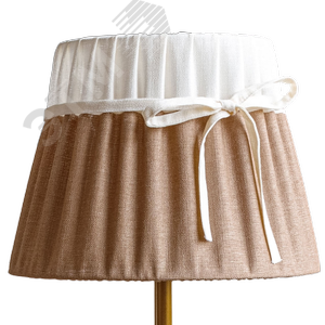 Абажур Черри лен коричнево-белый