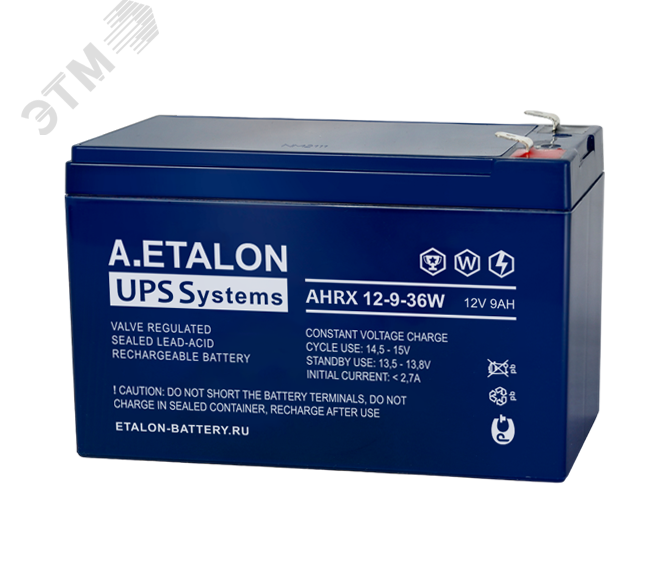 Аккумулятор А.ETALON AHRX 12В 9 А/ч 36W