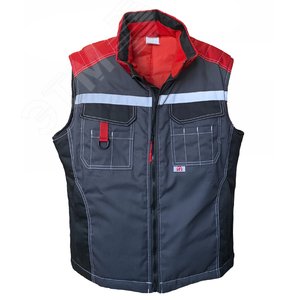 Жилет ФОРМУЛА утеплённый, цвет темно-серый с красным и черным, р. 40-42 80-84/170-188