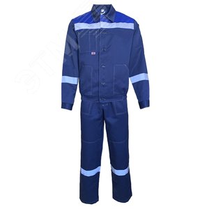 Костюм Енисей летний куртка ткань, полукомбинезон, цвет темно-синий с васильком размер 48-50, 96-100,170-176