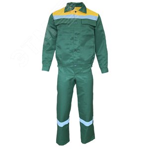 Костюм ОПТИМАЛ с СОП летний куртка, полукомбинезон зеленый/желтый 44-46,88-92,170-176