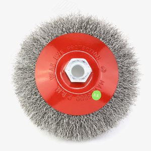 Щетка коническая Д125xM14, ворс гофр нерж сталь 0,30 (13-169)