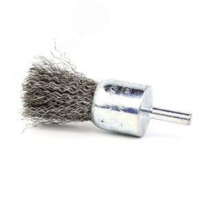 Щетка концевая Д25 c хв-м д6x18, ворс гофр нерж сталь 0,30, до 18000 об/мин (13-044)
