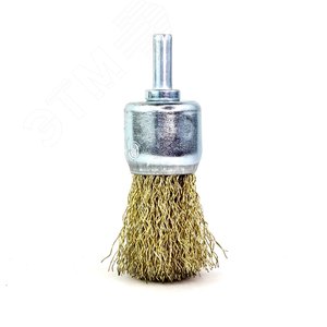 Щетка концевая Д25 c хв-м д6, ворс гофр латунир-я сталь 0,30 (13-081)