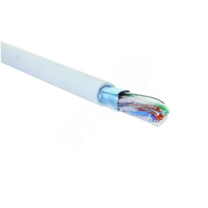 Кабель витая пара F/UTP, категория 5e, 4 пары,    24AWG, нг(А)-HF внутренней прокладки, белый, 305м