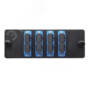 Комплект планка Q-SLOT с 4 адаптерами дуплекс SC OS2, монтажные шнуры, КДЗС