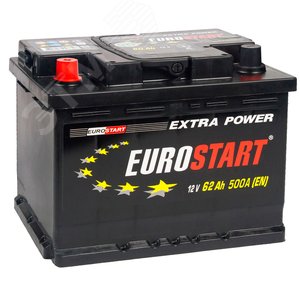 Аккумулятор автомобильный EUROSTART Extra Power 62Ah L+ (низкий)