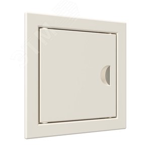 Люк-дверца ревизионный с ручкой, из ABS пластика 122х122 и с фланцем 98х98, цвет Слоновая кость