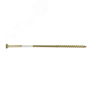 Саморез конструкционный по дереву 8х300 TX 40 с фрезой, желтопассивированный, потайная головка (1 шт.)