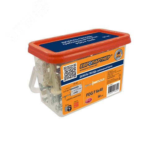 Дюбель-гвоздь нейлоновый PDG F с грибовидным бортиком 6x60 (10 шт)