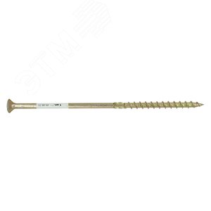Саморез конструкционный по дереву 8х200 TX 40 с фрезой, желтопассивированный, потайная головка (1 шт.)
