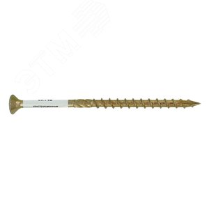 Саморез конструкционный по дереву 8х140 TX 40 с фрезой, желтопассивированный, потайная головка (1 шт.)
