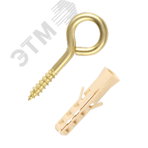 Петля-шуруп 3,9x20 латунированная (3 шт.)