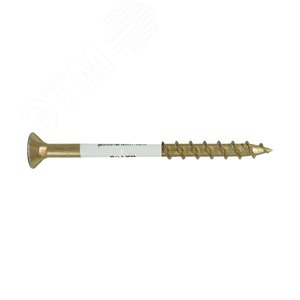 Саморез конструкционный по дереву 8х100 TX 40 с фрезой, желтопассивированный, потайная головка (1 шт.)