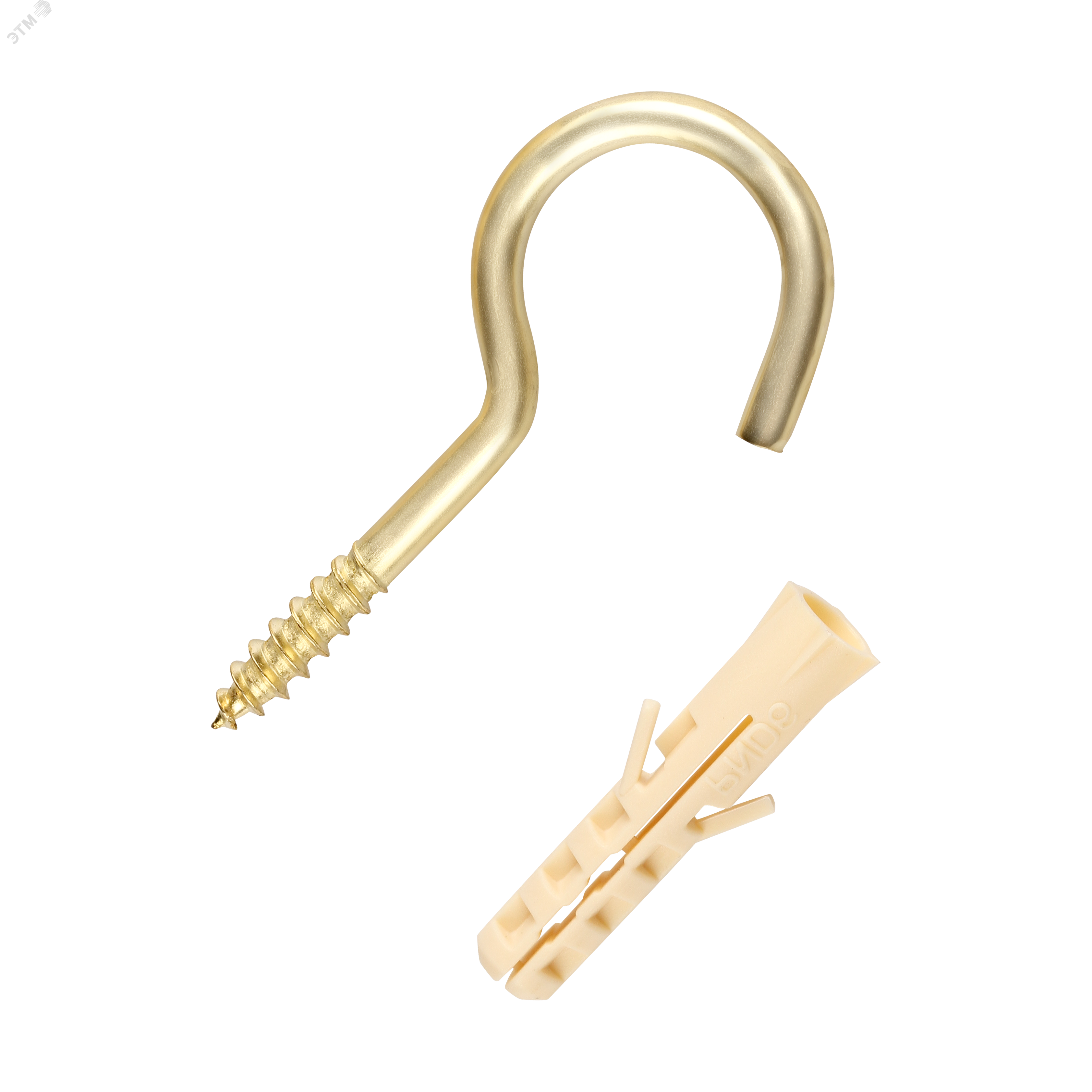 Крюк-шуруп 3,3х30  латунированный (2 шт.)