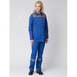 Костюм женский Весна-1 СОП NEW (ткань Смесовая,210) брюки, васильковый серый, 52-54 182-188