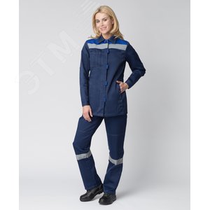 Костюм женский Весна-1 СОП NEW (ткань Смесовая,210) брюки, темно-синий васильковый, 56-58 182-188