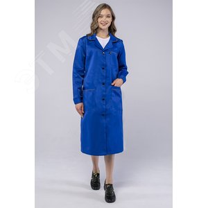 Халат женский ИТР (тк.Смесовая,210), васильковый,40-42,158-164