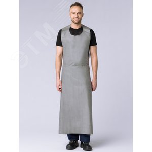 Фартук с КЩС-пропиткой тип В (тк.Хлопок-прорезиненый,500), серый