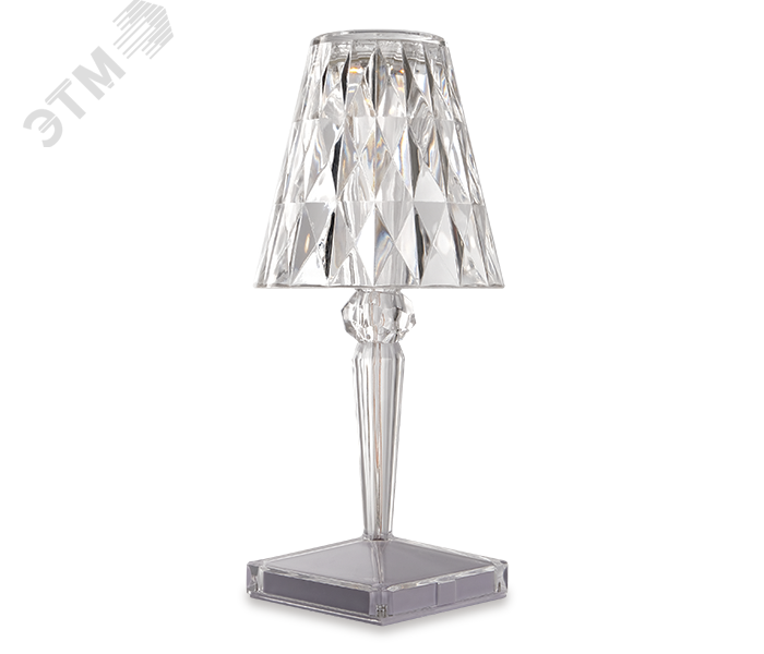 Светильник светодиодный настольный декоративный Кристалл USB 2700-6500К 120Лм (плавная регулировка яркости) высококачественный акрил черный