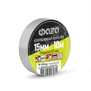 Изолента TP-1510 15мм/10м 0.15мм (бел.)