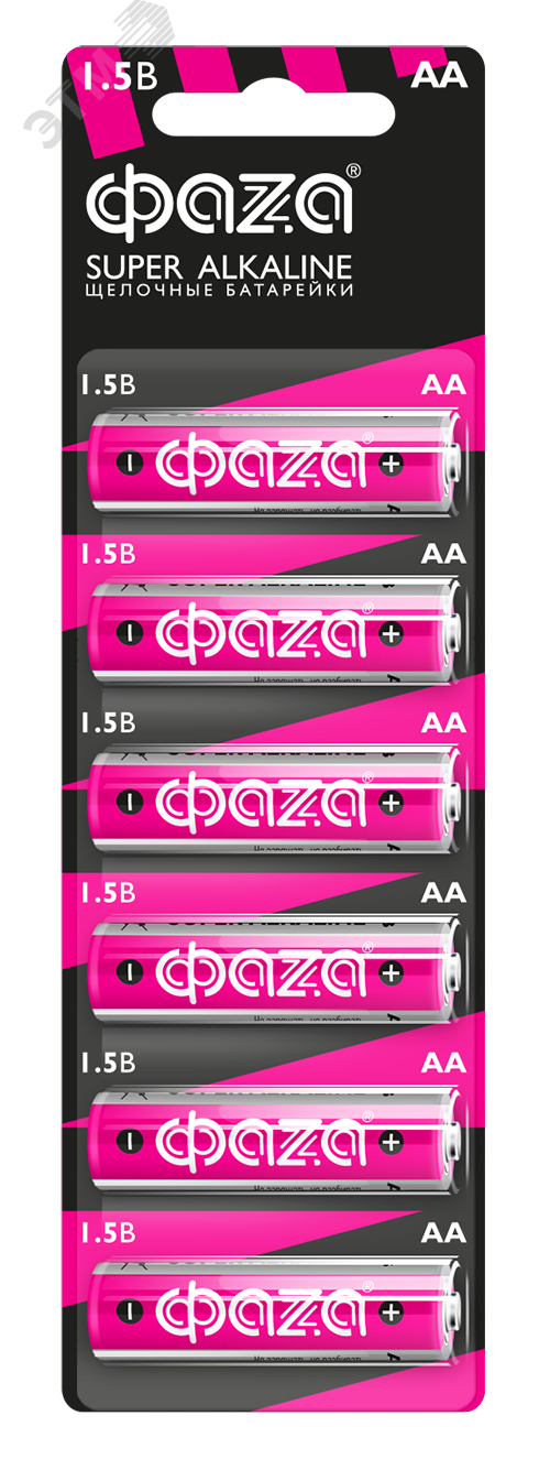 Элемент питания LR 6 (AA) Super Alkaline блистер, 6 шт.