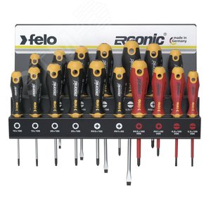 Набор отверток SL/PZ/PH/Tx Ergonic и отверток VDE на стальной стойке, 17 шт