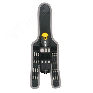 Трещотка поворотная Ergonic K с набором бит в чехле, 16 шт