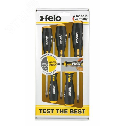 Набор отверток Ergonic ударных SL/PH, 5 шт