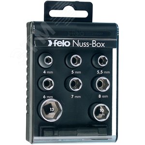 Набор метрических головок с адаптером 50мм с 1/4'' на E6,3 в кейсе, 9шт