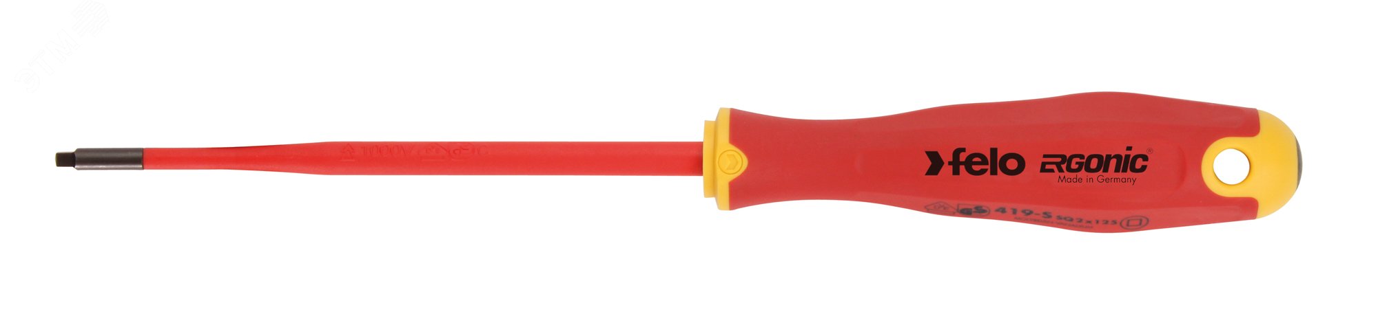 Отвертка диэлектрическая квадрат SQ1х100 E-Slim Ergonic