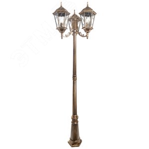 Светильник НТУ-3х60w столб Е27 IP44 черное золото