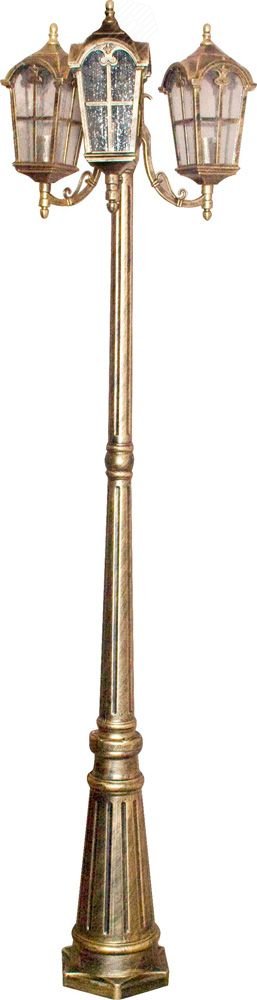 Светильник НТУ-3х60w столб Е27 IP44 черное золото