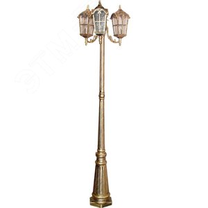 Светильник НТУ-3х60w столб Е27 IP44 черное золото