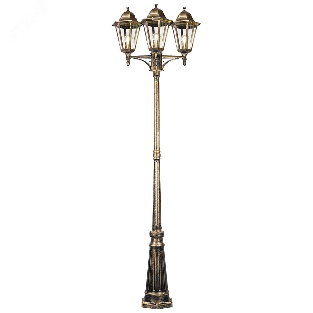 Светильник НТУ-3х100w столб Е27 IP44 черное золото