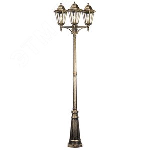 Светильник НТУ-3х100w столб Е27 IP44 черное золото
