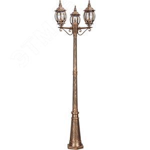 Светильник НТУ-3х100w столб Е27 IP44 черное золото
