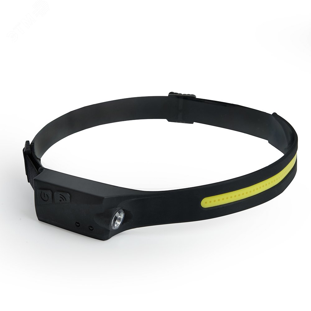 Фонарь светодиодный налобный аккумуляторный 5W 1500mAh USB IP44 ABS пластик резина