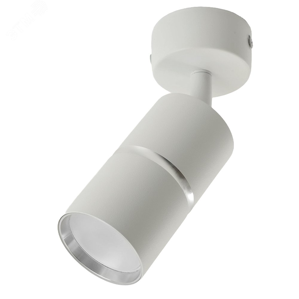 Светильник ДБО GU10 без лампы наклонный белый хром