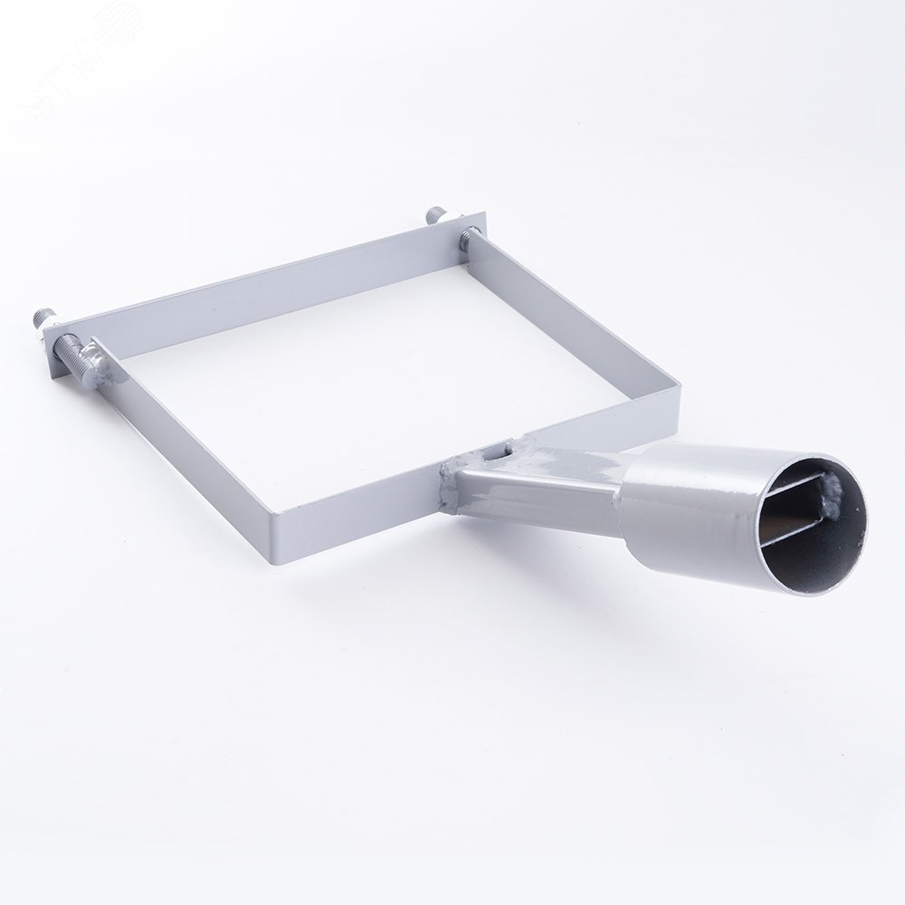 Кронштейн на опору с 1 хомутом диаметр трубы 48мм серый для уличного светильника