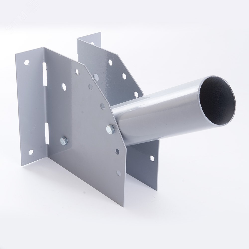 Кронштейн настенный с переменным углом наклона диаметр трубы 60мм серый для уличного светильника