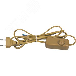 Шнур сетевой 1.5+0.5м 200Вт,230В золотой