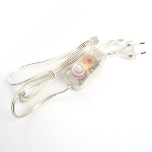 Шнур сетевой 1.5+0.5м 200Вт,230В прозрачный