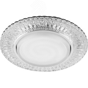 Светильник ДВО-15w GX53 без лампы со светодиодной подсветкой 4000К хром с прозрачным стеклом