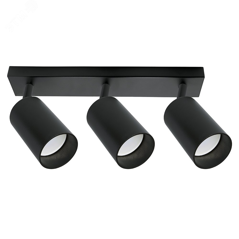 Светильник ДБО 3хGU10 без ламп наклонный черный