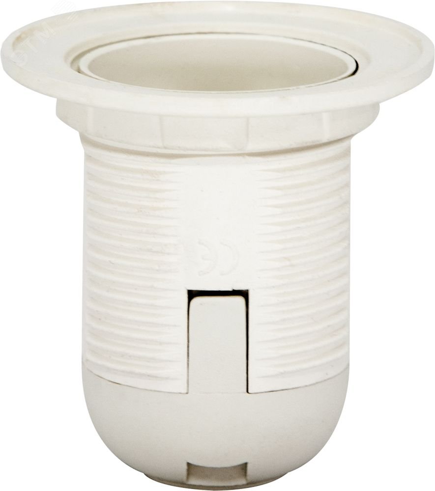 Патрон люстровый Е27 пластик с кольцом белый